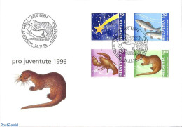 Delcampe - Switzerland 1996 Pro Juventute 4v, First Day Cover, Nature - Religion - Science - Animals (others & Mixed) - Fish - Ch.. - Storia Postale