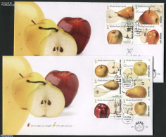 Delcampe - Netherlands 2016 Apples & Pears 10v, FDC (2 Covers), First Day Cover, Nature - Fruit - Storia Postale