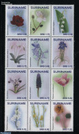 Delcampe - Suriname, Republic 2016 Flowers 12v Sheetlet, Mint NH, Nature - Flowers & Plants - Suriname