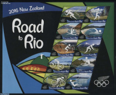 Delcampe - New Zealand 2016 Road To Rio 10v M/s, Mint NH, Nature - Sport - Horses - Athletics - Boxing - Cycling - Hockey - Kayak.. - Nuovi