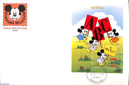 Delcampe - Mali 1996 Disney, Letters S/s, First Day Cover, Science - Education - Art - Disney - Disney