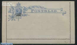 Delcampe - Netherlands 1904 Card Letter 3c On 5c, Perforation NOT Until Top Side, Unused Postal Stationary - Storia Postale
