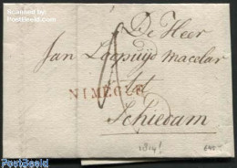 Delcampe - Netherlands 1814 Letter From Nijmegen To Schiedam, Postal History - ...-1852 Precursori