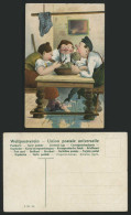Delcampe - Barefoot Peasants Farmers & Woman Eating Old Postcard - Comicfiguren