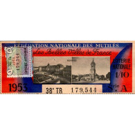 Delcampe - FRANCE - LOTERIE NATIONALE - FEDERATION NATIONALE DES MUTILÉS - RENNES - 1953 - Non Classés