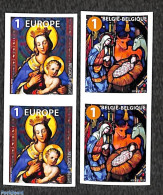 Delcampe - Belgium 2019 Christmas 4v (from Booklets), Mint NH, Religion - Christmas - Art - Stained Glass And Windows - Ungebraucht