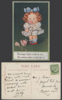 Delcampe - Kute Kiddies Girl Broken Doll, Thursday's Child Is Born To Woe 1912 Old Postcard - Comicfiguren
