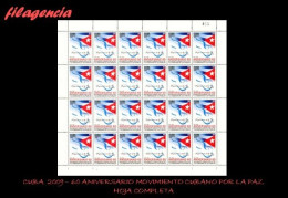 Delcampe - CUBA. PLIEGOS. 2009-25 60 ANIVERSARIO DEL MOVIMIENTO CUBANO POR LA PAZ - Blocks & Kleinbögen