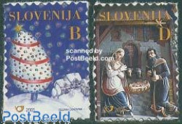 Delcampe - Slovenia 2001 Christmas, New Year 2v S-a, Mint NH, Religion - Various - Christmas - New Year - Noël