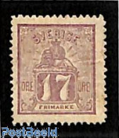 Delcampe - Sweden 1866 17o, Redlila, Unused, Unused (hinged) - Neufs