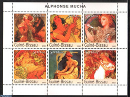 Delcampe - Guinea Bissau 2003 Alphonse Mucha 6v M/s, Mint NH, Art - Paintings - Guinea-Bissau