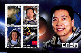 Delcampe - Guyana 2014 CNSA 4v M/s, Mint NH, Transport - Space Exploration - Guyana (1966-...)