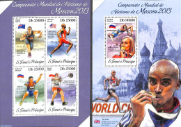 Delcampe - Sao Tome/Principe 2013 World Athletic Games Moscow 2 S/s, Mint NH, Sport - Athletics - Sport (other And Mixed) - Athlétisme