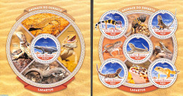 Delcampe - Guinea Bissau 2016 Lizards 2 S/s, Mint NH, Nature - Reptiles - Guinea-Bissau