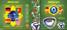 Delcampe - Guinea Bissau 2014 WC Football, Group G 2 S/s, Mint NH, Sport - Football - Guinea-Bissau