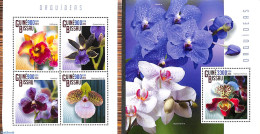 Delcampe - Guinea Bissau 2014 Orchids 2 S/s, Mint NH, Nature - Flowers & Plants - Orchids - Guinea-Bissau