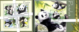 Delcampe - Guinea Bissau 2012 Pandas 2 S/s, Mint NH, Nature - Animals (others & Mixed) - Pandas - Guinea-Bissau