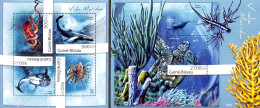 Delcampe - Guinea Bissau 2012 Marine Life 2 S/s, Mint NH, Nature - Fish - Sea Mammals - Fische