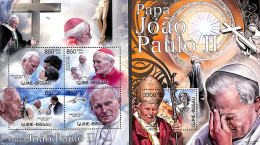 Delcampe - Guinea Bissau 2012 Pope John Paul II 2 S/s, Mint NH, Religion - Pope - Religion - Papes