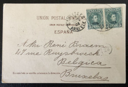 Delcampe - Espagne 1911 - Carte Postale De La Coruña Vers Ruysbroek (Belgique) - 294 - Errors & Oddities