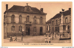 Delcampe - AXBP1-0096-62 - BREUVY - La Mairie Et Le Monument Aux Morts - Beuvry