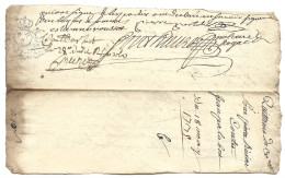 Delcampe - Généralité De Lyon Cachet #181 De 1727 Sur Acte De 1735 HVIT DEN - Cachets Généralité
