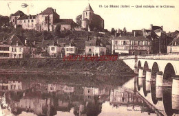 Delcampe - CPA LE BLANC - QUAI AUBEPIN ET CHATEAU - Le Blanc