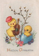 Delcampe - CARTOLINA  TEMATICA AUGURALE BUON NATALE BUONA PASQUA BUON COMPLEANNO VIAGGIATA 1959   Z38 - Ostern