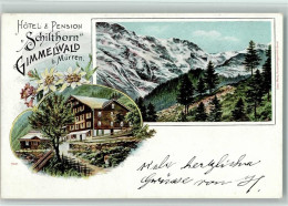 Delcampe - 3826 Gimmelwald Lithographie Hotel Pension Schilthrn - 13411169 - Sonstige & Ohne Zuordnung
