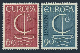 Delcampe - Norway 496-497, MNH. Michel 547-548. EUROPE CEPT-1966. Symbolic Sailboat. - Neufs