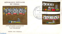 Delcampe - Congo Republic 1974 UDEAC 2v, First Day Cover, History - Various - Politicians - Joint Issues - Gemeinschaftsausgaben