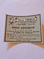 Delcampe - Etiquette De Pharmacie   ** Pharmacie Giraud Lunel  (Hérault ) . Sirop Dépuratif - Medisch En Tandheelkundig Materiaal
