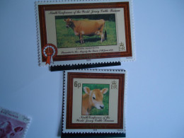 Delcampe - JERSEY MNH  2 STAMPS ANIMALS COWS - Vacas
