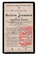 Delcampe - DP Eulalie Janssens ° Sint-Lievens-Houtem 1852 † 1921 X Benedictus Dumont - Images Religieuses