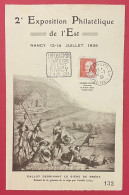 Delcampe - !!! NUMÉRO 306 SUR FEUILLET SOUVENIR ILLUSTRÉ CALLOT AVEC CACHET EXPO PHILATÉLIQUE DE L'EST DE NANCY DE 1936 - Souvenir Blokken