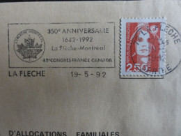 Delcampe - France-La Flèche (72) - Création De Montréal 1642/1992 - Congrès France/Canada - Autres & Non Classés
