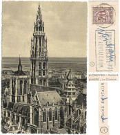 Delcampe - ANTWERPEN Hoofdkerk La Cathédrale Anvers 1957's Timbre 20c Lilas Lion Héraldique WORDPILOOT BIJ DELUCHTMACHTCPA Cpc - Antwerpen