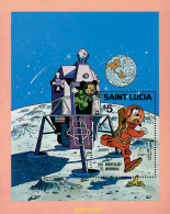 Delcampe - 48293 MNH SANTA LUCIA 1980 10 ANIVERSARIO DEL PRIMER HOMBRE EN LA LUNA - Disney