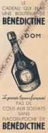 Delcampe - Ancienne Publicité (1940) : BÉNÉDICTINE, Pas De Colis Aux Soldats Sans Flacon-poche, Le Cadeau Qui Plait - Publicités