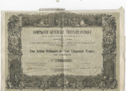 Delcampe - Action Ordinaire Compagnie Générale Transatlantique 1923 Bateau - Andere & Zonder Classificatie