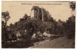 Delcampe - Cpa BOUSSAC Le Château Et Le Pont De Bois Sur La Petite Creuse - Boussac