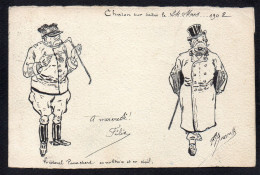 Delcampe - Illustrateur - Politique / Satirique - Le Colonel Panachard En Militaire Et En Civil - Satirische