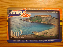 Delcampe - Prepaid Phonecard Malta, Easy Line - Fomm Ir-Rih Bay - Malta