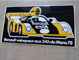 Delcampe - Autocollant Ou Sticker  -         RENAULT     Vainqueur Aux 24 H. Du MANS - Autocollants