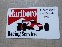 Delcampe - Autocollant Ou Sticker  -         MARLBORO   Racing Service  Champion Du Monde 1988 - Autocollants