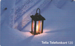 Delcampe - Sweden, 120.046, Lantern In The Snow, 2 Scans. - Schweden