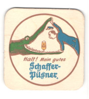 Delcampe - Bierdeckel Schaffer Pilsner, Krokodil Mit Bierglas Im Maul - Bierdeckel