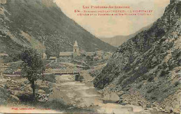 Delcampe - Carte Postale Ancienne - 09 - L'Hospitalet - L'Eglise Et La Passerelle De Ste Suzanne Aux Environs D'Ax Les Thermes - Ob - Autres & Non Classés