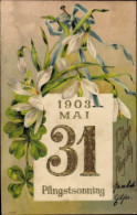 Delcampe - Gaufré CPA Glückwunsch Pfingsten, 31. Mai 1903, Klee - Pfingsten