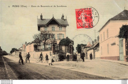 Delcampe - 60 - MERU - S06788 - Rues De Beauvais Et De Lardières - Carte Toilée - Pli - Meru